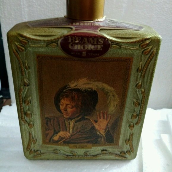 Vintage Beams's Choice Decanter Bottle Green/Gold 1971 - Picture 1 of 13